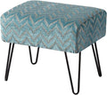 Home Soft Things Blue Jacquard Chenille Ottoman, Arusha by HomeSoftThings