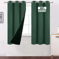 Green Thermal Blackout Curtains/40 x 72 Inch/Set of 2 Panels Room Darkening by Lemomo