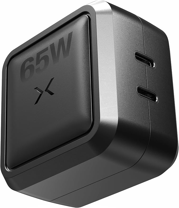NOCO XGrid X65: 65W USB-C Charger – Dual Port GaN Power Adapter with PD 3.0, QC 4.0+, and PPS – Fast Charging with Smart Power Distribution – Foldable Wall Plug, UL Listed