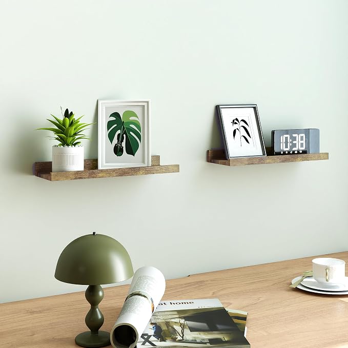 Brown Floating Shelves for Wall Decor, 14 in Shelf - Image 2