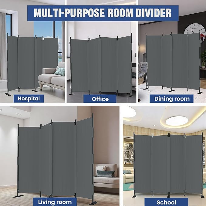 Room Divider 4 Panel Folding Screen 6ft Portable Wall Partition Room Divider - Image 6