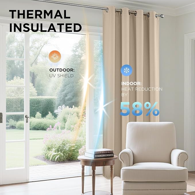 Joydeco Blackout Curtains 90 Inch Length 2 Panels Set, Thermal Insulated Long - Image 4