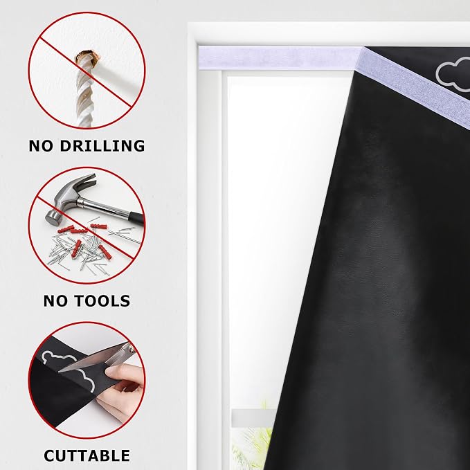 LazBlinds 100% Blackout Roller Shades, Stars | No tools No Drill Cordless Blinds - Image 3