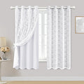 Yinhua Blackout Curtains for Bedroom Double Layer Grey Curtains for Living Room by yinhua