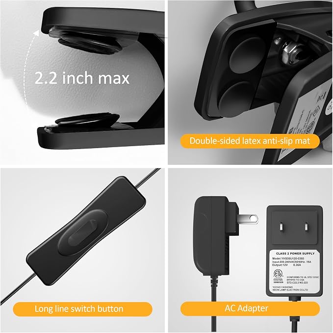 Book Light for Reading in Bed, Eye-Caring LED Reading Light, 360° Flexible Clip - Image 4
