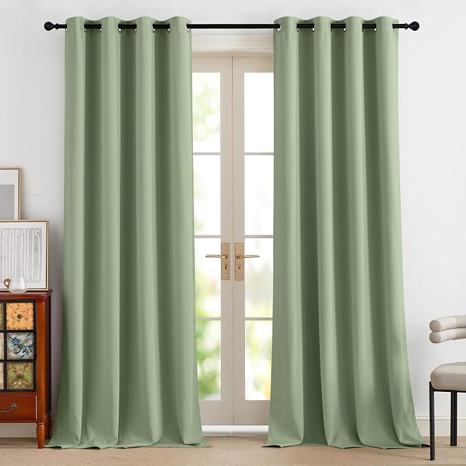 NICETOWN Olive 100% Blackout Curtains 90 inch Long - Image 8