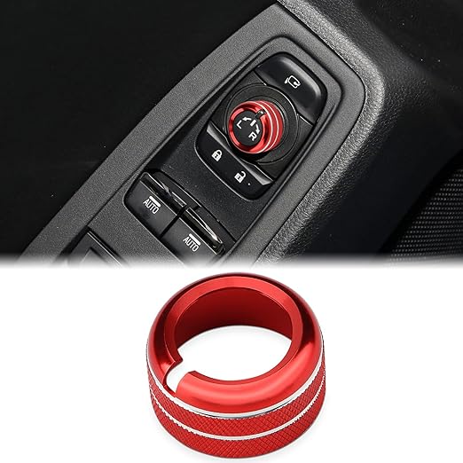 Auovo Rearview Mirrors Knob Ring Compatible with Subaru BRZ for Toyota GR86 2022-2024 2025 2026 Interior Accessories Mirror Control Switch Button Ring (Rearview Mirrors Knob Cover-1 Piece, Red)