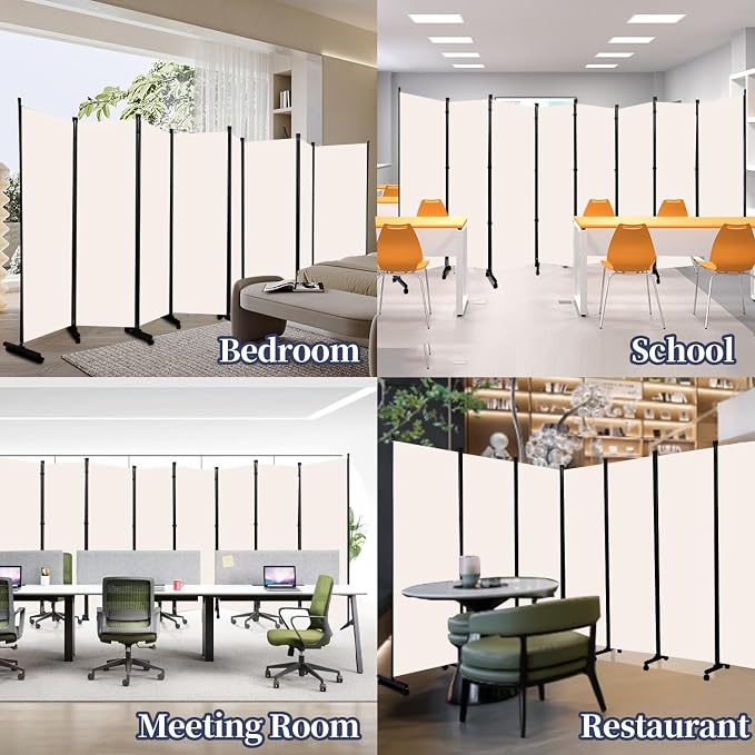 Room Divider 6 Panel-176''Wide Folding Privacy Screen, Large Partition Wall | - Image 7