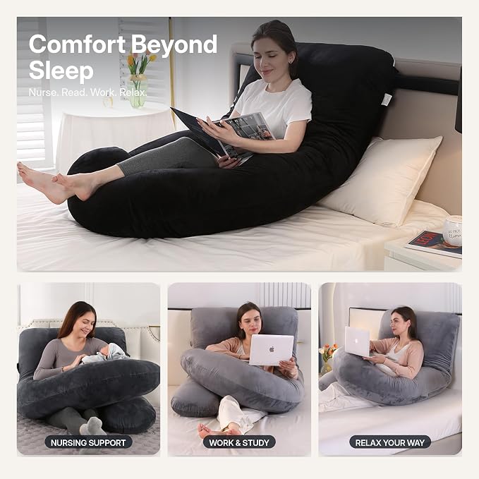 ALLOPERA Pregnancy Pillows for Sleeping, 57-Inch U-Shaped Full Body Maternity - Image 8