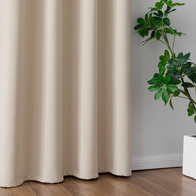 IGEMAEVE Blackout Curtains for Bedroom Grommets Beige 52" W x 108" L | Living - Image 5