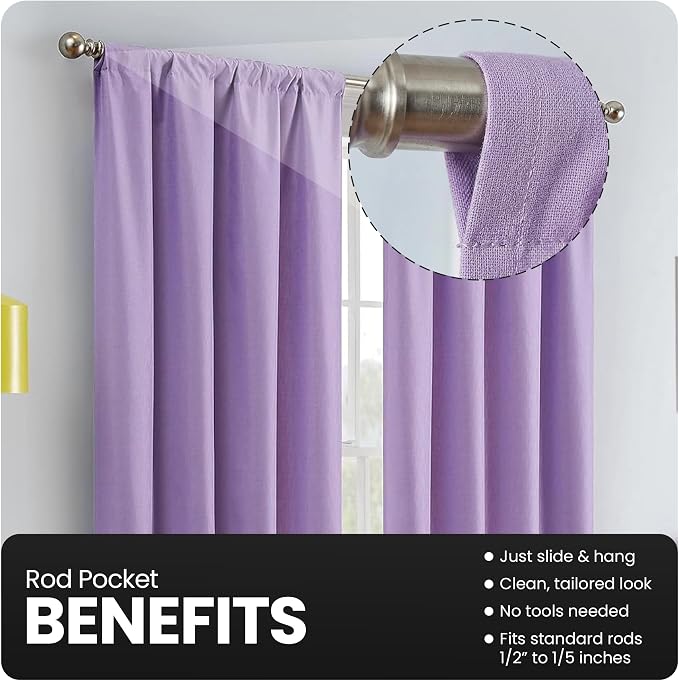 ECLIPSE Kendall Modern Blackout Thermal Rod Pocket Window Curtain - Image 4