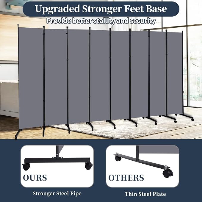 Room Divider 6 Panel-176''Wide Folding Privacy Screen, Large Partition Wall | - Image 2