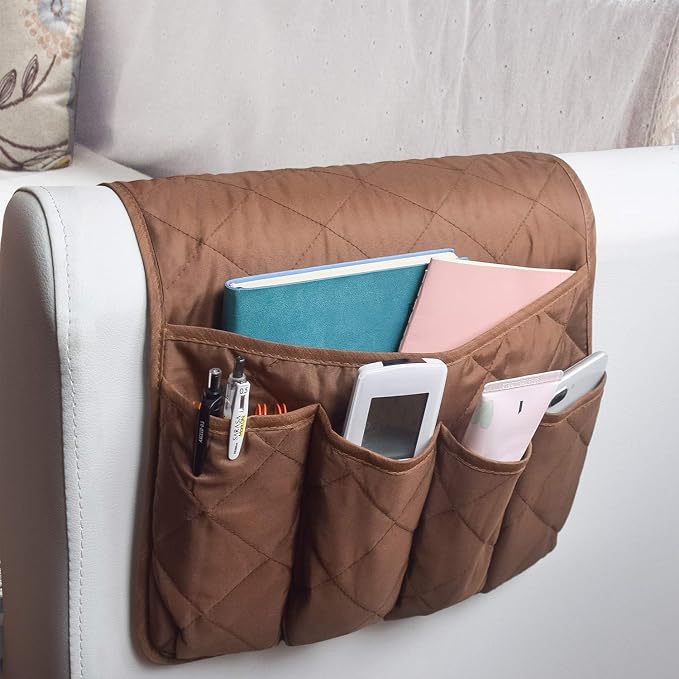 5 Pockets Remote Control Holder, Magazine Rack, Space Saver Organizer, Draped by MDSTOP