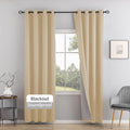 Soundproof Curtains, Noice Reduction Grommet Full Blackout Thermal Curtains for Living Room, Bedroom(1 Panel,Beige,50" x 72")