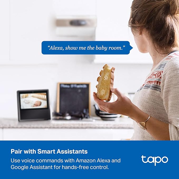 Tapo 4K Pan/Tilt Indoor Security Camera for Baby Monitor, Dog Camera w/Motion Detect and Track, 360° View, Color Night Vision, SD/Cloud Storage, Works w/Alexa, Google, and Bixby RoomCam 4K