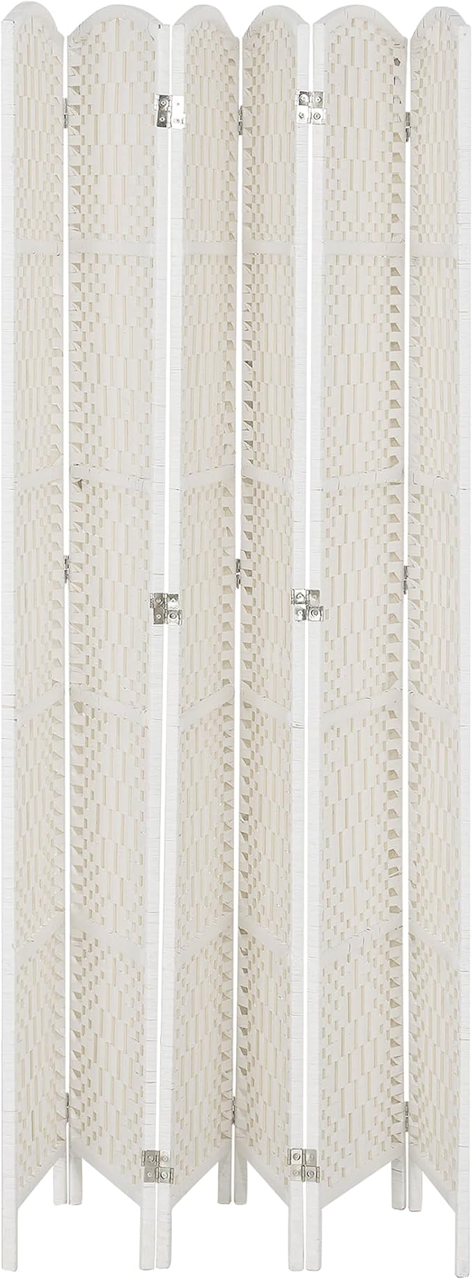 HOMCOM Room Divider 6 Panel Freestanding 6FT Tall Privacy Screen White | - Image 8