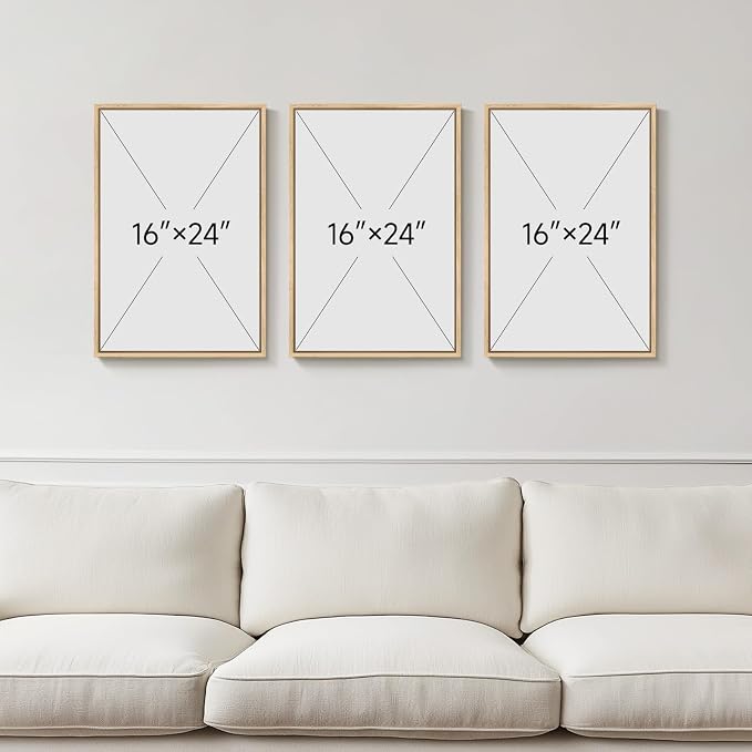 Framed Green and Beige Abstract Wall Art Set of 3, Modern Neutral Canvas Prints - Image 3