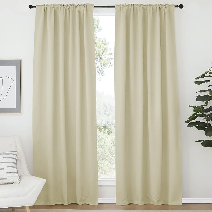 NICETOWN Living Room Room Darkening Curtains, Soft and Smooth Fabric Draperies - Image 2