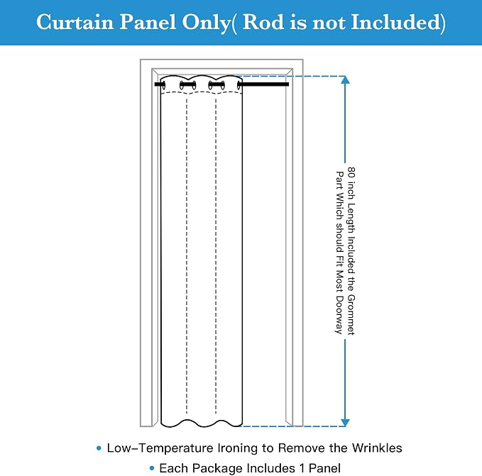 RYB HOME Temporary Doorway Curtains Blackout Privacy Room Divider Curtains | - Image 7