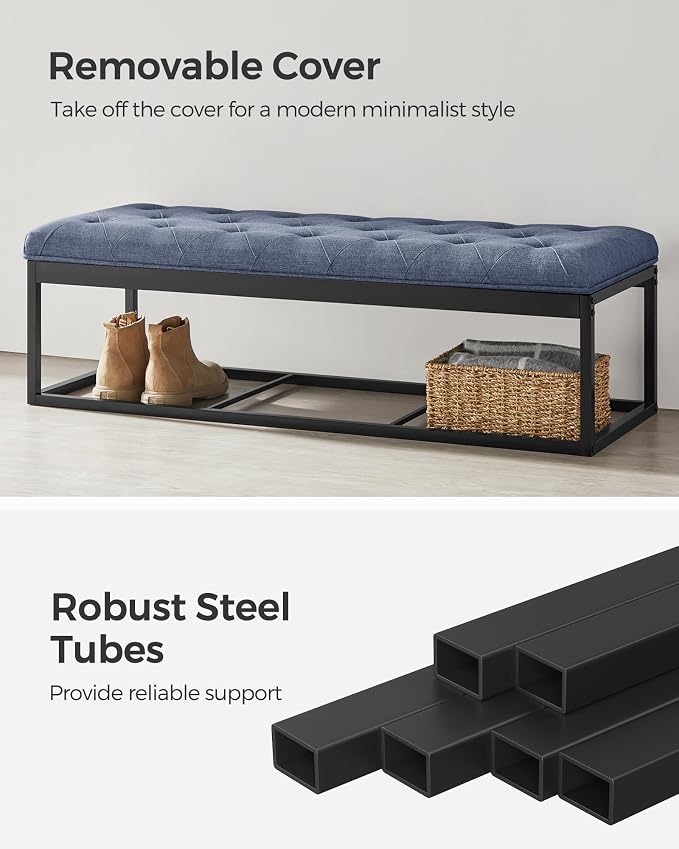 SONGMICS Storage Ottoman Bench, Foot Rest - Image 4