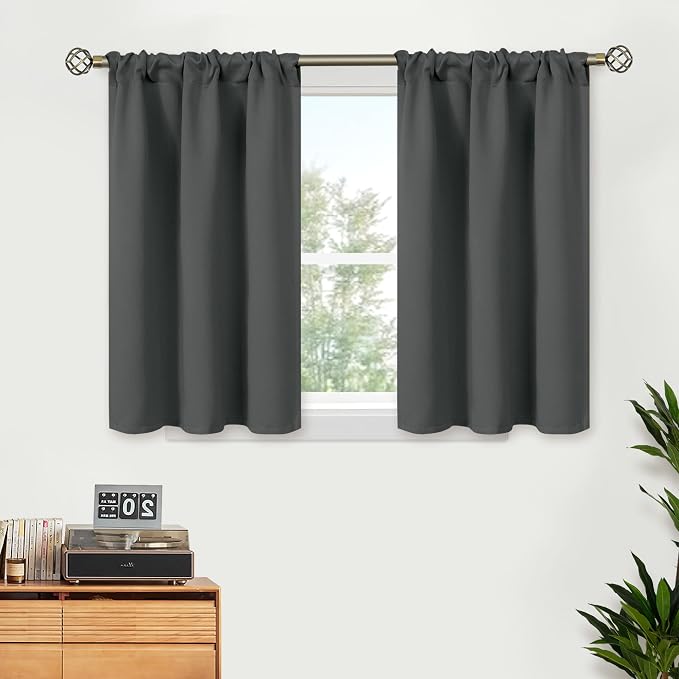 BGment Kitchen Curtains 36 Inch Length, Small Blackout Drapes by BGment