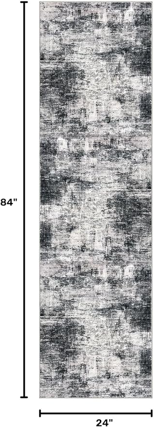 Abstract Runner Rug 2x7 Ft Washable Runners - Image 2