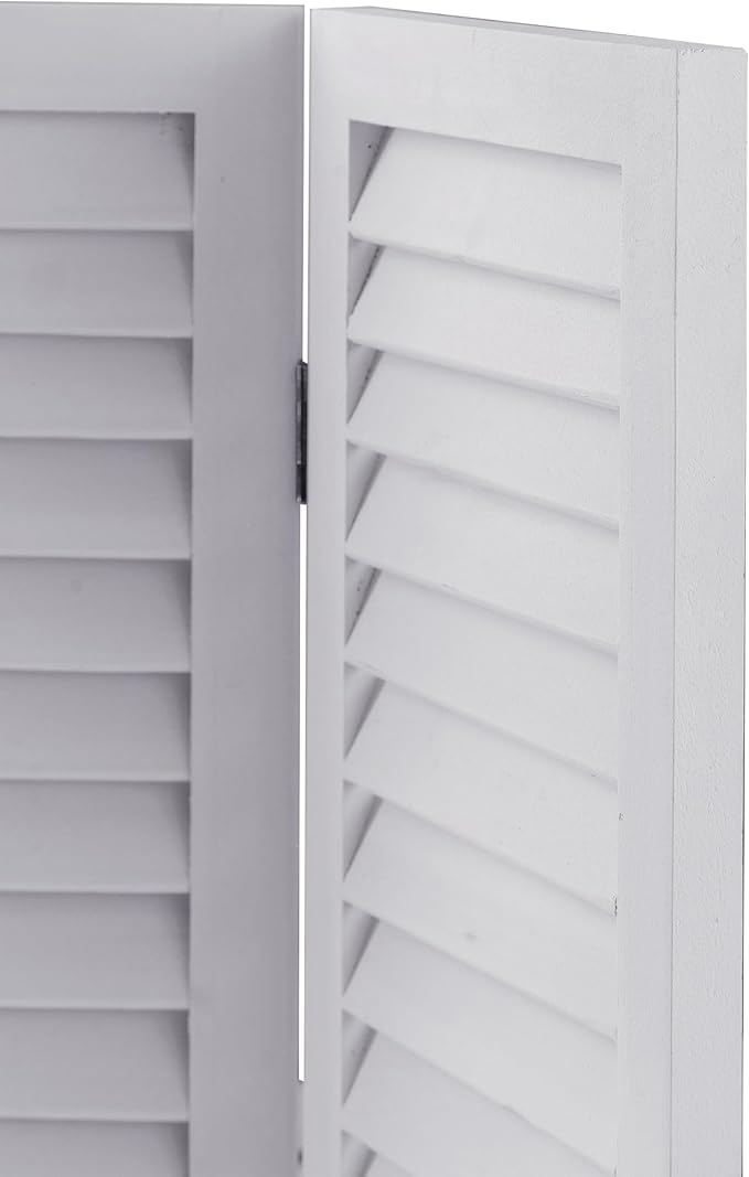 SOFE 2.6ft White Short Room Divider, 3-Panel Folding | Shutter Partition - Image 6