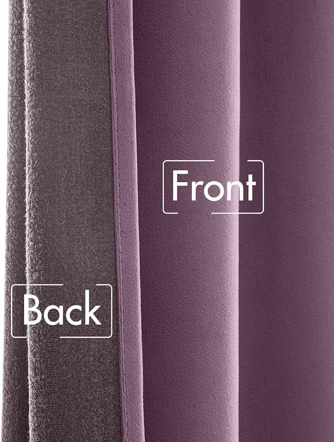 MIULEE Lavender Velvet Pinch Pleat Blackout Curtains W52 X L84 Inches | 2 Panels - Image 7