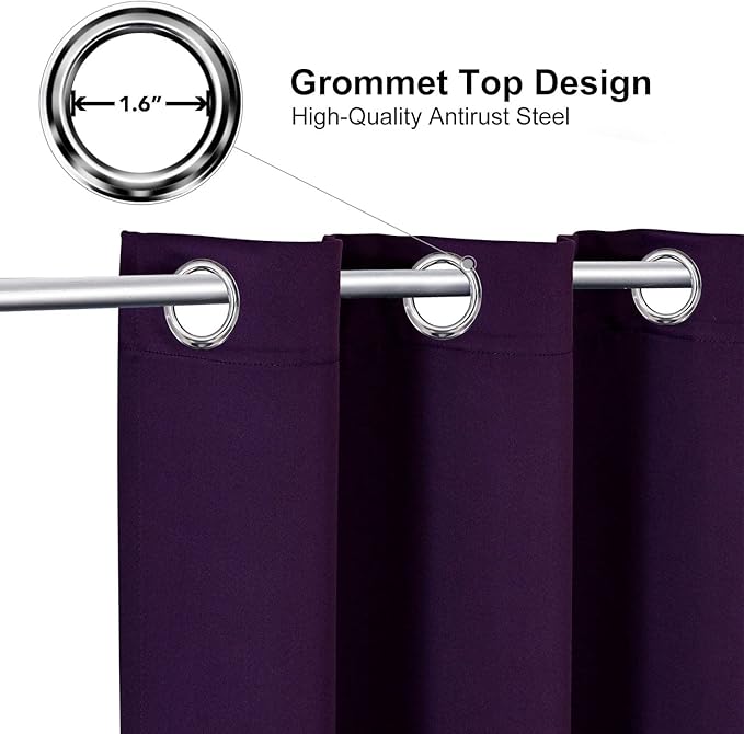 ChrisDowa Blackout Curtains for Bedroom 84 Inch Door Curtain, 1 Panel | 52W x - Image 2