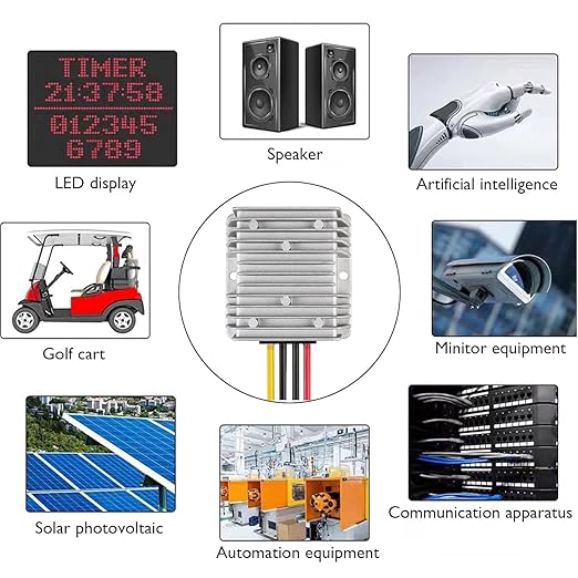 DC 12V to 24V 10A 240W Boost Converter, Waterproof Voltage Regulator Power Supply Module with Fuse, for Golf Cart, Club Car, LED Strip Light, Automotive, Solar System