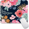 Armanza Square Mouse Pad Pink Flower, Personalized Premium-Textured Custom Mouse Mat Design, Washable Mousepad Cloth, Non-Slip Rubber Base Computer Mouse Pads for Wireless Mouse