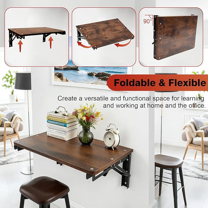 Folding Shelf Wall Mounted, 16.5inches Floating Desk - Image 4