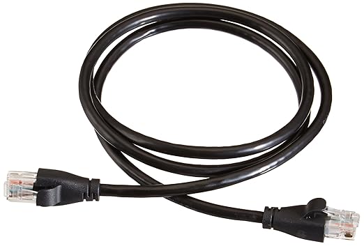 Amazon Basics RJ45 Cat 6 Ethernet Patch Cable, 1Gpbs Transfer Speed, Gold-Plated Connectors, 3 Foot for PC, TV, Tablet, Router, Printer, Black
