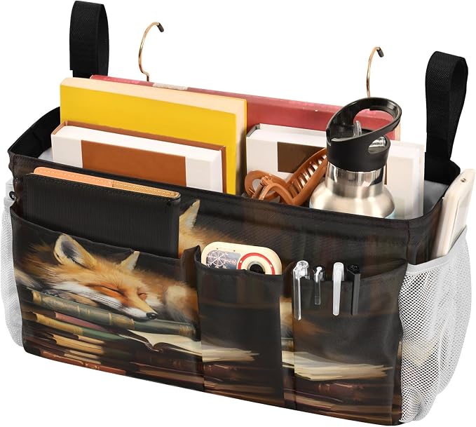 Fox Cartoon tag8 Bedside Caddy Storage Bag Bedside Organizer - Image 3