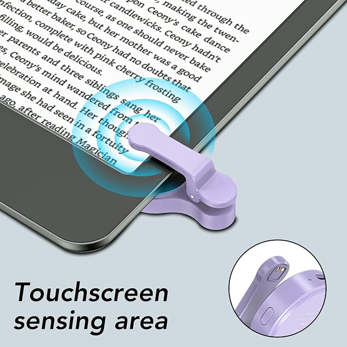 Remote Control Page Turner for Kindle Paperwhite Oasis Kobo eReaders,Kindle Clicker Page Turner Accessories for iPhone,iPad, Android Tablets Reading Novels,Camera Video Record&Shutter Selfie (Purple)