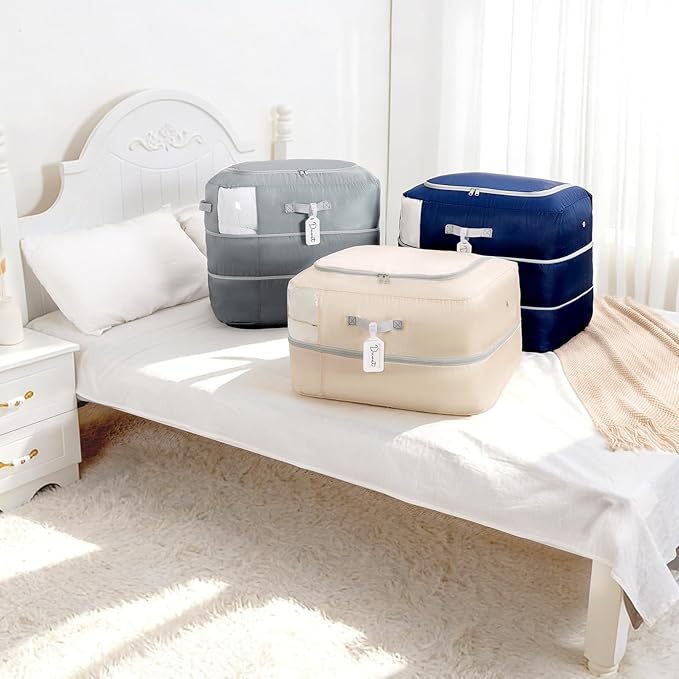 Comforter Storage Bag - 110L Large Capacity Blanket Storage Bags 2-Layer Ultra - Image 7