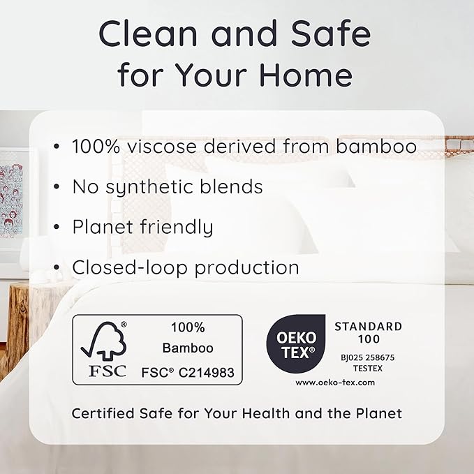 Bambaw 100% Viscose Derived from Bamboo King Size Bed Sheet Set - 4pcs Luxury Cooling Sheets for Hot Sleepers, Soft Sheets, Fits Up to 16'' Deep Pocket (Ivory)