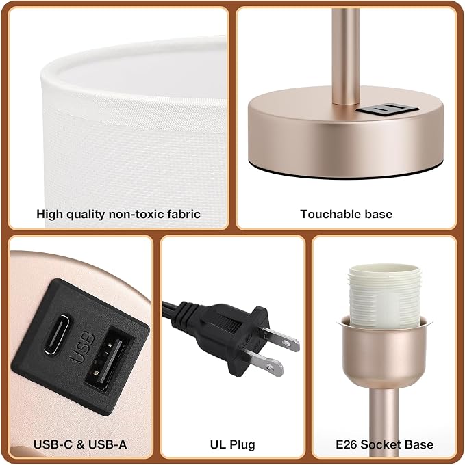 Dicoool Bedside Table Lamp for Bedroom - Image 6