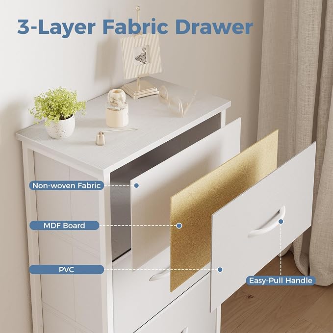 DUMOS 3 Drawer Nightstand for Bedroom, Small Night Stand Chest of Drawers | - Image 7