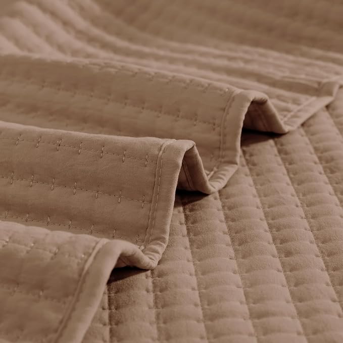 Queen Quilt-Lightweight Bedspreads Brown Queen Size Quilt Bedding Set | Soft - Image 5