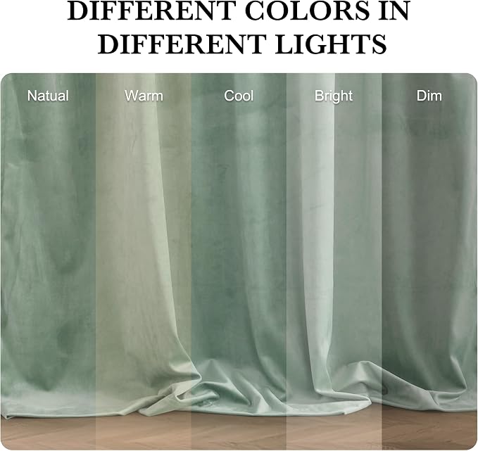 RYB HOME Auqa Velvet Curtains 90 inches - Image 7