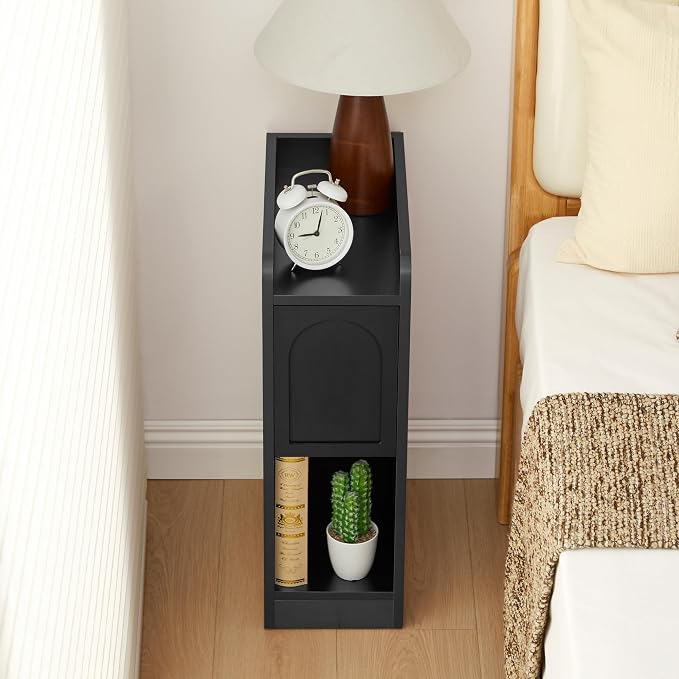 Narrow Nightstands Set of 2, Slim Bedside Tables - Image 5