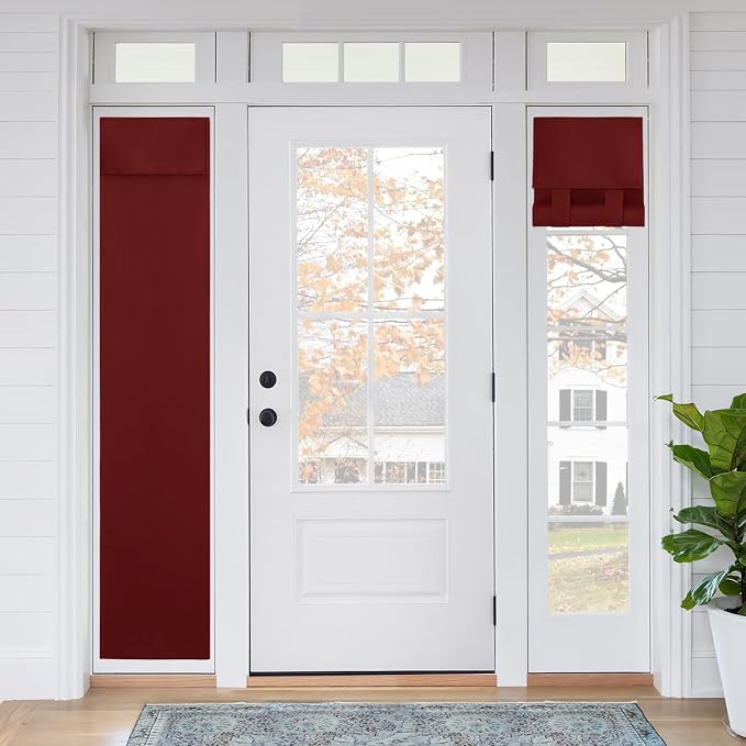 RYB HOME Sidelight Curtains for Front Door, Skinny Narrow Window Curtains | by RYBHOME