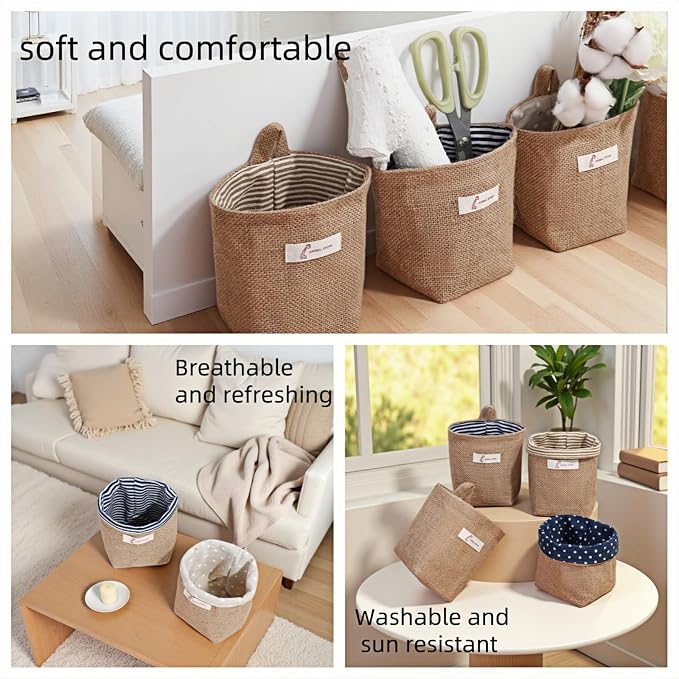 Washable Cotton Linen Hanging Organizer Bag - Image 6