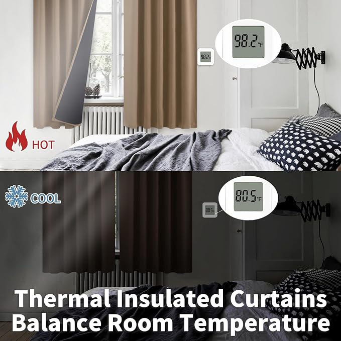 BGment 100% Room Darkening Thermal Insulated Blackout Curtains 108 Inches Long - Image 6
