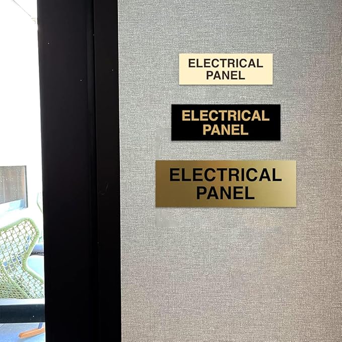 All Quality Basic Electrical Panel Sign - Fire Regulation Safety Compliance Sign - Red/Yellow - Small (1 Pack)