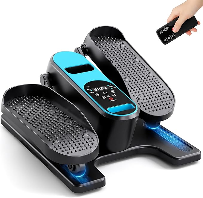 Dripex Under Desk Elliptical Machine, Electric Leg Exerciser While Sitting for Seniors, Portable Seated Pedal Exerciser with 12 Level Speeds, Remote Control, 6 Auto preset Programs