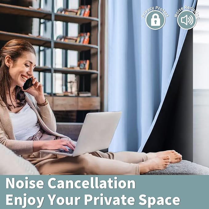 BGment Light Blue 100% Blackout Curtains - Image 5