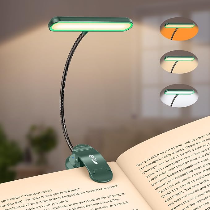 Gritin Rechargeable Book Light for Reading in Bed by Gritin