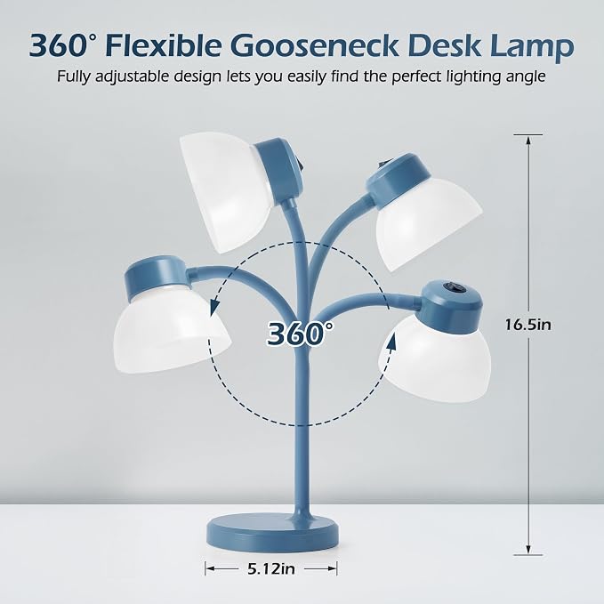 Desk Lamps for Home Office, Small LED Reading Lamp, 5000K Eye-Care Desk Light | - Image 2